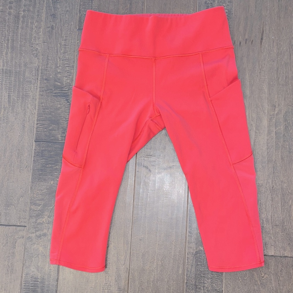 Athleta Orange Capris, Size Medium, Euc. - image 1